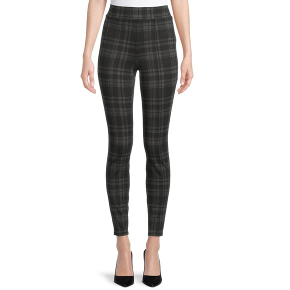 Time and Tru Pants - Time and Tru Black Plaid Ponte Pants, NWT